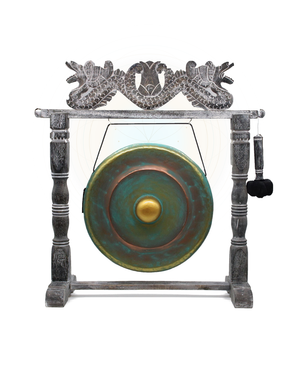 Gong in stand — 50cm, greenwash — hero