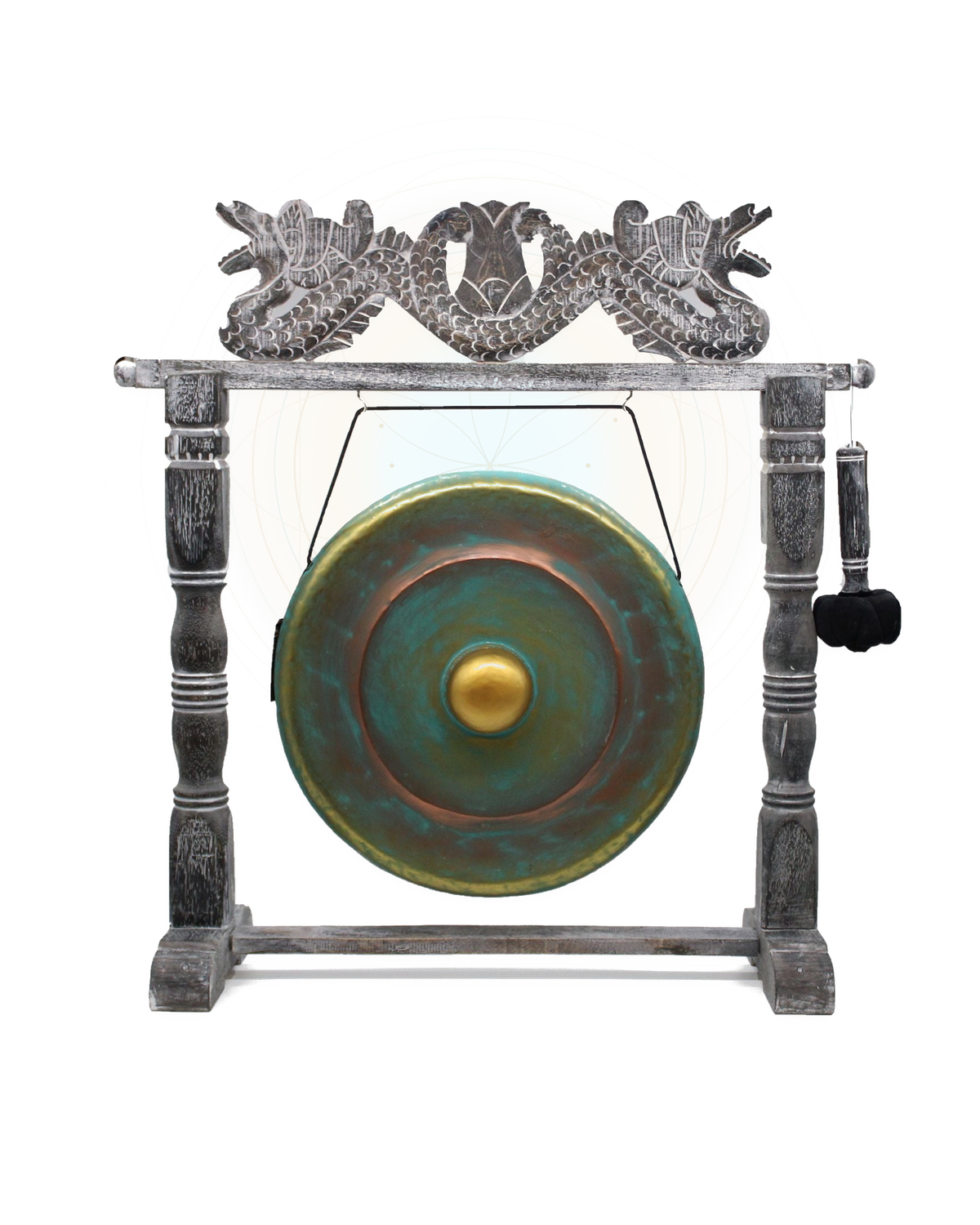 Gong in stand — 50cm, greenwash — hero