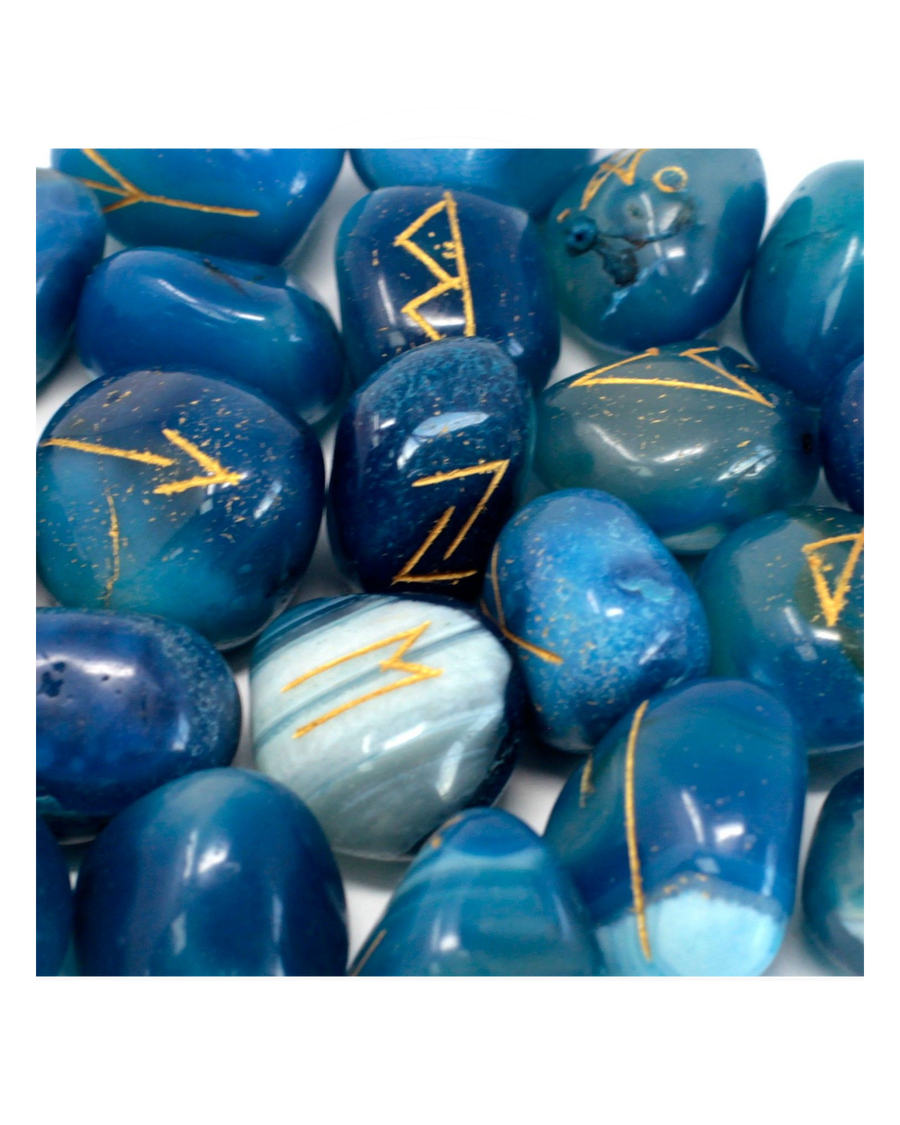 Blue onyx rune set