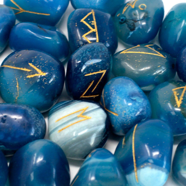 Blue onyx rune set