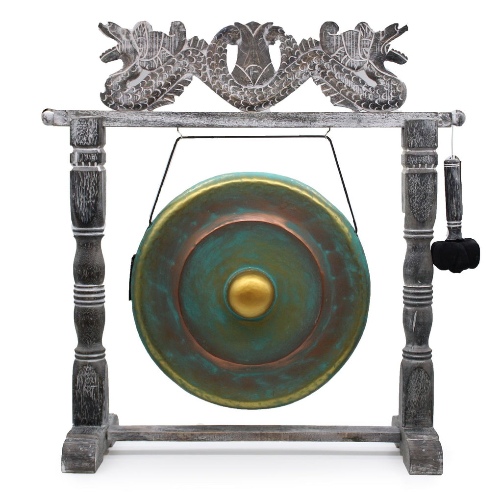 Gong in stand — 50cm, greenwash