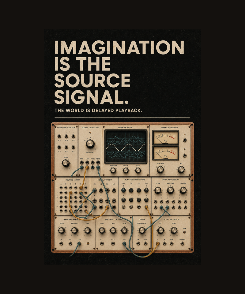 Imagination is the source signal — the imprint